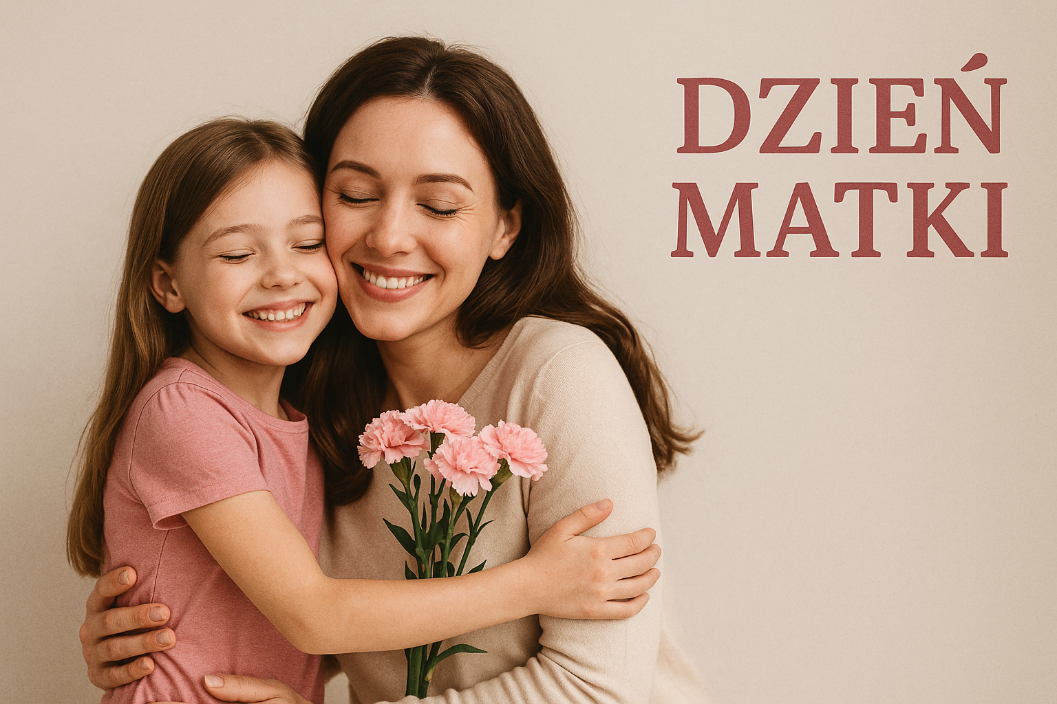 Przytulająca się matka z córka