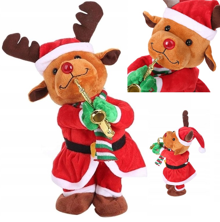 renifer z saksofonem