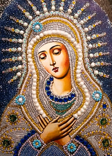 Diamentowa Mozaika Matka Boska 7D 30X40 CM