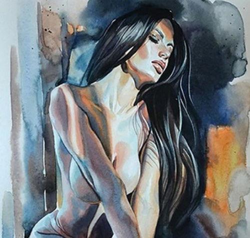 Malowanie Po Numerach Kobieta Brunetka Akt 50X40 Cm Na Ramie Kreatywne