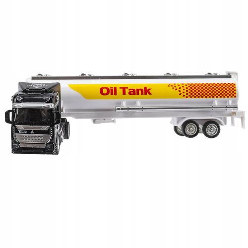 Auto Cysterna Biała Długa 37cm Model Metalowa Kabina Auto-Truck