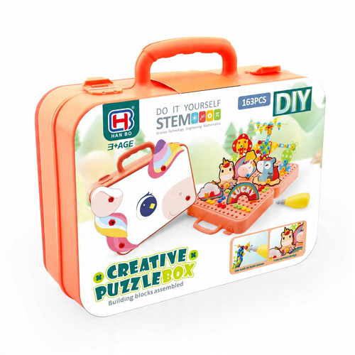 Klocki 3D Jednorozec Do Skrecania W Walizce Zabawa Manualna