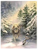 Malowanie Po Numerach Wilk W Lesie Zima 40x50 CM Z Ramą Kreatywne
