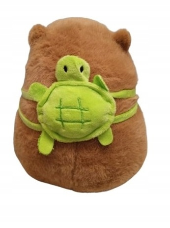 Kapibara Maskotka Z Plecakiem Żółwiem Miękki Plusz Zabawka Do Przytulania