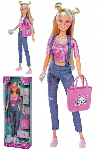 Lalka Steffi Modelka Kocia Moda W Okularach Różowych
