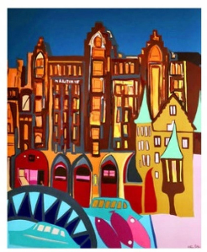 Malowanie Po Numerach Domy Kolorowe Rysunkowe 50X40 Cm Na Ramie Kreatywne