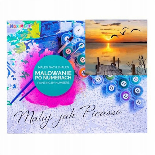 Malowanie Po Numerach Zachód Słońca Z Widokiem Na Przystań 50X40 Z Ramą