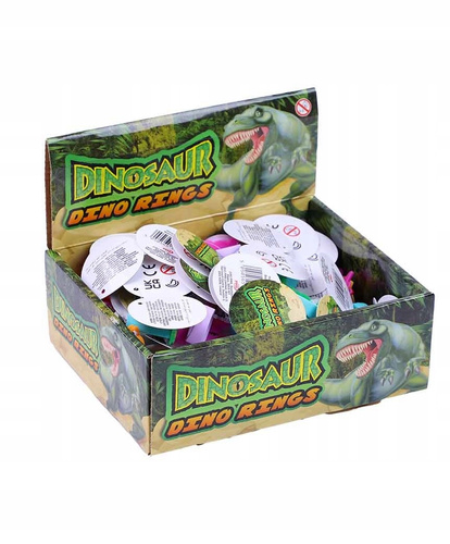 Pierścionek Z Dinozaurem Gumowy Kilka Rodzajów Kolorowy Różne Rodzaje