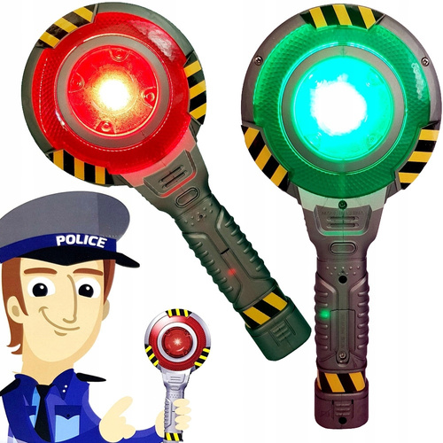 Lizak Policyjny Ze Światłem i Dźwiękiem 3 Tryby Świecenia Dla Dzieci