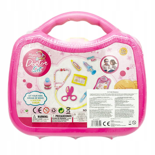 Zestaw Lekarski Dla Dzieci W Różowej Walizce Z Efektami Świetl/Dźwiękowe