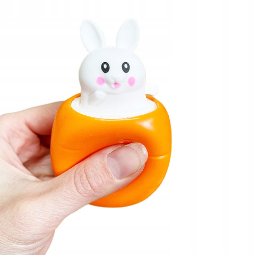 Gniotek Zajączek Wyskakujący Z Marchewki Zabawka Antystresowa