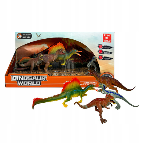 Zestaw 4 Figurek Dinozaurów W Dioramie Dinosaur World
