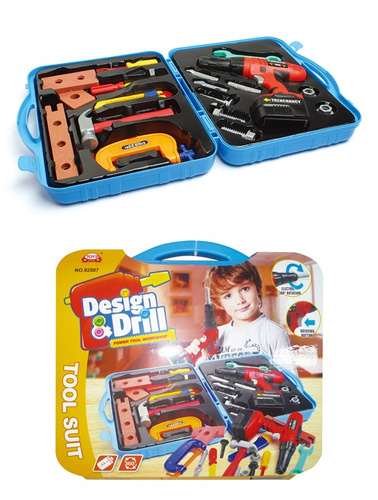 NARZĘDZIA W WALIZCE Z ELEKTRYCZNĄ WKRĘTARKĄ, pak 18
walizka zawierająca zestaw narzędzi. 17 elementów. elekrtyczna wkrętarka, 
zestaw wymaga baterii (2*AA), nie są zawarte w zestawie. 
wymiary opakowania: 27 x 24 x 7 cm
