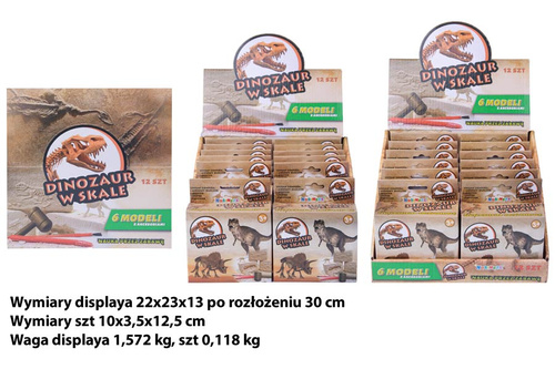 SKAMIELINA DINOZAUR W SKALE DINO FLUO ŚWICI W CIEMNOŚCI