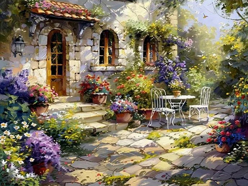 Diamentowa Mozaika Kamienne Patio W Ogrodzie 30x40Cm Kreatywne Diamenty