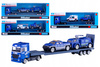 Auto Laweta Z 2 Autami Niebieska Straż Modele Metalowe Auto-Truck