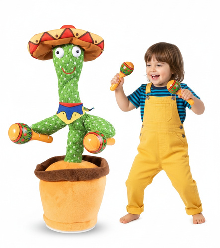 Tańczący Kaktus Z Marakasami Funkcja Powtarzani Śpiewania I Tańczenia