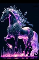 Diamentowa Mozaika Fioletowy Rumak Duch 30x40 Cm Kreatywne Diamenty