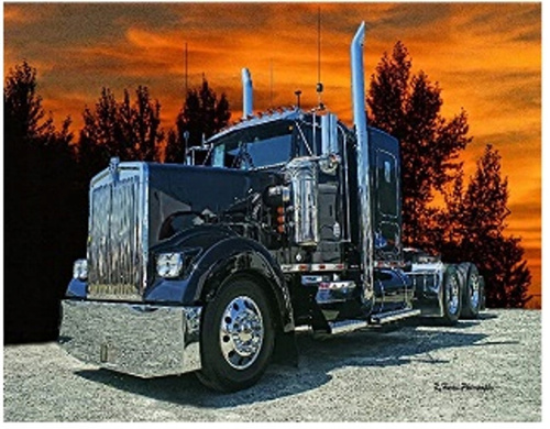 Malowanie Po Numerach Granatowa Ciężarówka 50X40 Cm Rama Kreatywne