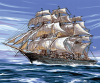 Malowanie Po Numerach Żaglowiec Woda 40x50 Rama