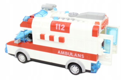 KLOCKI AUTO AMBULANS DŹWIĘK- ŚWIATŁO- NAPĘD 68 EL