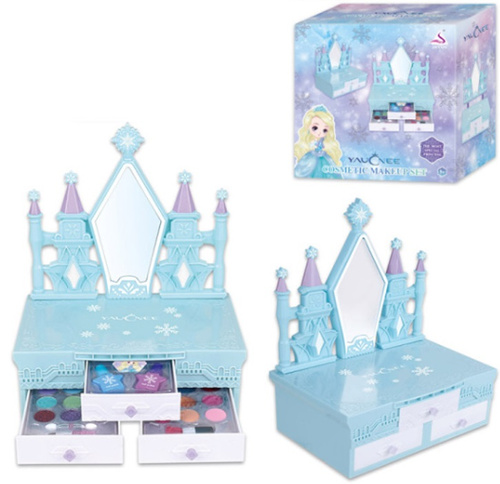 MALOWIDŁA ZESTAW DO MAKIJAŻU W SZAFECZCE ZAMEKOWEJ Z LUSTREM; pak 24/12. 
trzy szufladki z kosmetykami do makijażu dla dzieci
wymiary pudełka: 24 x 23,5 x 12,5 cm
