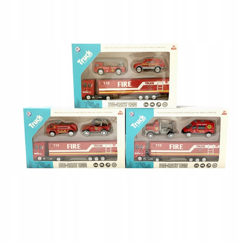 ZESTAW 3 AUTEK STRAŻACKICH STRAŻ POŻARNA WYTRZYMAŁYCH REALISTYCZNYCH
