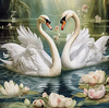 Diamentowa Mozaika Łabędzie W Stawie 30x40 Cm Kreatywne Diamenty