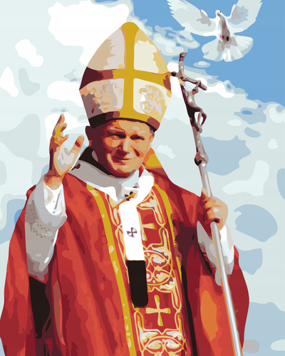 Malowanie Po Numerach Papież Jan Paweł II 50X40 Cm Na Ramie Kreatywne
