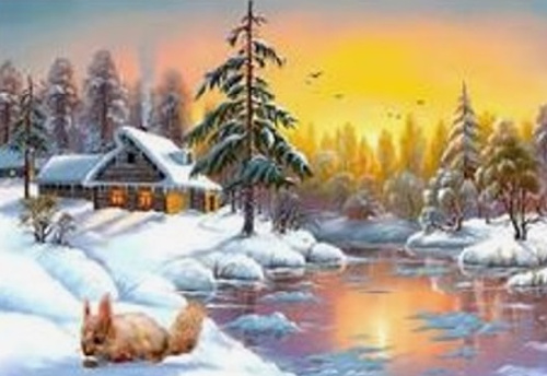 DIAMENTOWA MOZAIKA ZIMA DOM NAD JEZIOREM Z WIEWIÓRKĄ PAK 30
30X40