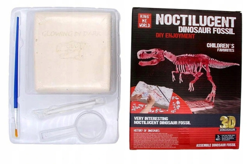 Skamielina Dinozaur Tyranozaur T-Rex Model Szkieletu Czerwony Mieniący