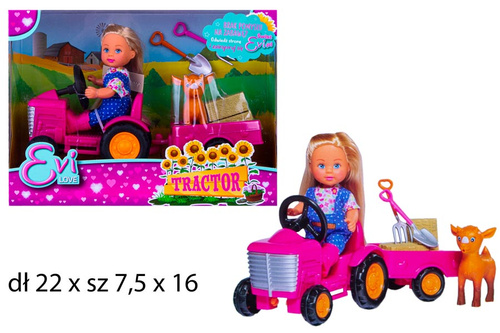 LALKA EVI FARMERKA NA TRAKTORZE KARTON /6
dł 22 x sz 7,5 x 16