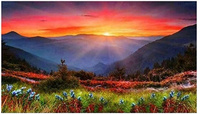 Diamentowa Mozaika Zachód Słońca Nad Łąką W Górach 30x40 Cm Kreatywne