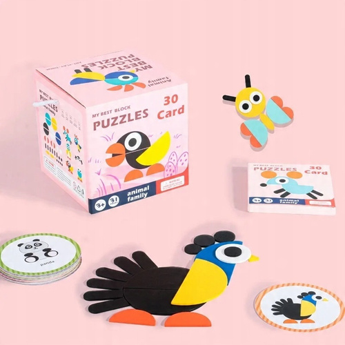 Mozaika Układanka Puzzle Zwierzęta Edukacyjna Rozwijająca Dla Dzieci