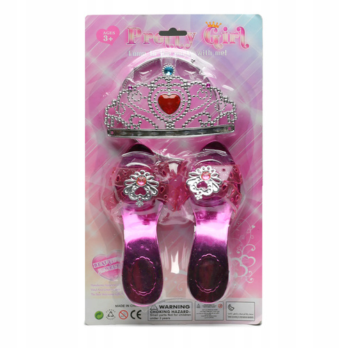 ZESTAW MAŁEJ KSIĘŻNICZKI WRÓŻKI - DIADEM PANTOFELKI DLA DZIEWCZYNKI