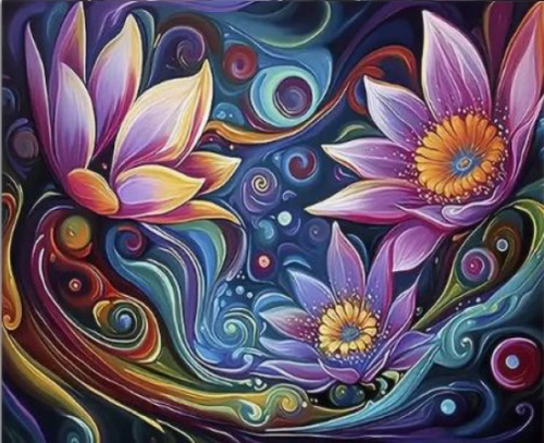 DIAMENTOWA MOZAIKA KWIATY ABSTRAKCJA PAK 30 
30X40