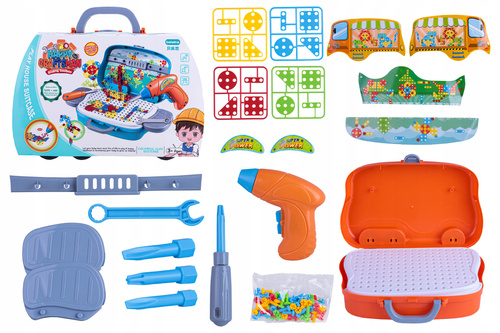 UKŁADANKA KLOCKI PUZZLE 3D KREATYWNE Z WKRĘTARKĄ