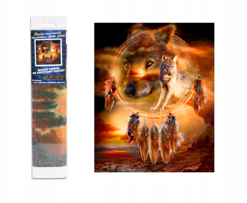 Diamentowa Mozaika Haft Wilka 30x40