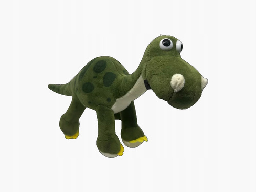 PLUSZOWA MASKOTKA DINOZAUR W KROPY 59x27x14 CM PRZYTULANKA DLA DZIECI