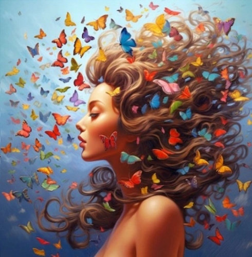 Diamentowa Mozaika Królowa Motyli Haft Kreatywny 30x40 Cm