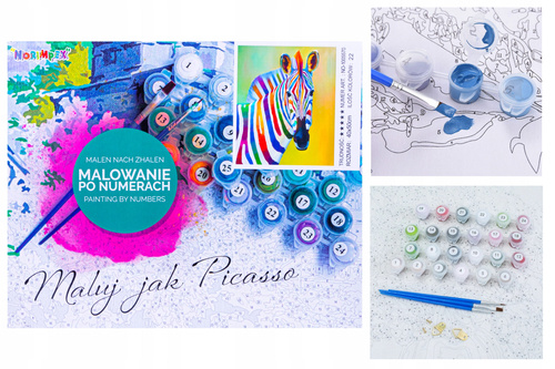 Malowanie Po Numerach Zebra Kolor 50X40 Cm Na Ramie