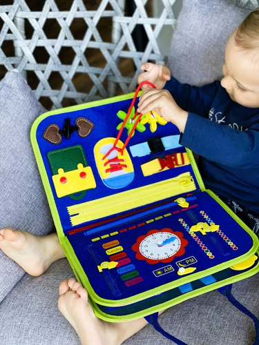 Tablica Manipulacyjna Z Zegarem Walizka Do Nauki Montessori Sensoryczna