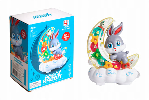 Świecąca Lampka Nocna Królik Na Księżycu Jeżdżący