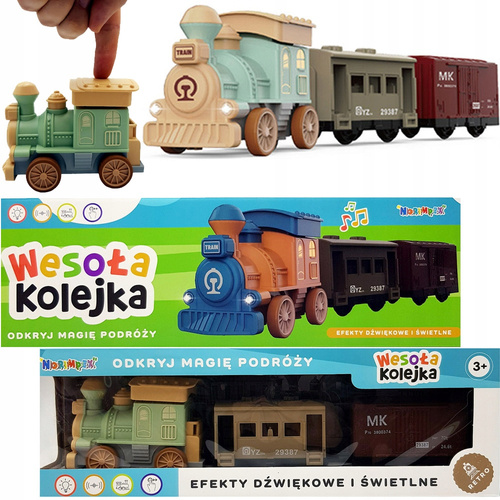 Kolejka Wesoła Lokomotywa Ciuchcia Pociąg Retro Z Wagonami Napęd