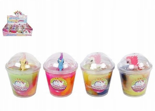 Masa Żelowa Z Figurką jednorożca Tęczowa Masa Plastyczna