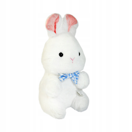ZAJĄCZEK KRÓLICZEK MASKOTKA PLUSZAK BIAŁY Z MUSZKĄ 23 cm