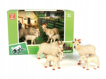 Zwierzęta Domowe Wiejskie Farma Figurki 4 Sztuki Kozy