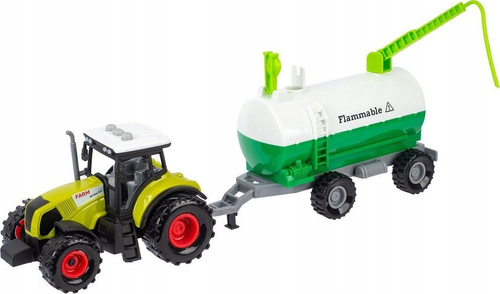 Ciągnik Traktor Z Przyczepą Zestaw Rolniczy Cysterna Ze Światłem Dźwiękiem