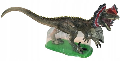 Figurka Dinozaura Dilofozaur Z Grzywą Na Podstawce Z Efektami Dźwiękowymi