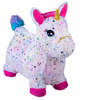 Dmuchany Konik Do Skakania Biały Jednorożec W Gwiazdki + Pompka